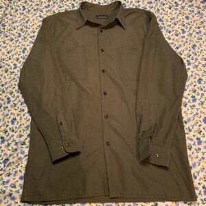 Vanderbilt Men’s Button-Up Shirt – Olive Green – Medium fit